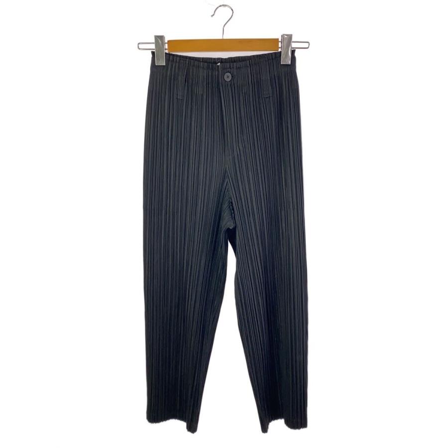 PLEATS PLEASE パンツ　無地 PLEATS PLEASE ISSEY MIYAKE◇ボトム/2/ポリエステル/BLK/無地/PP93