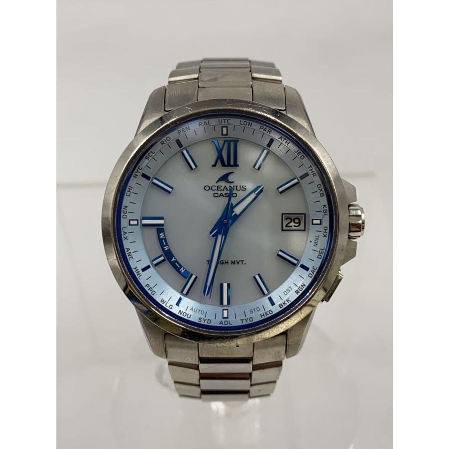 CASIO◇ソーラー腕時計・OCEANUS/アナログ/SLV/GRY// : セカンド