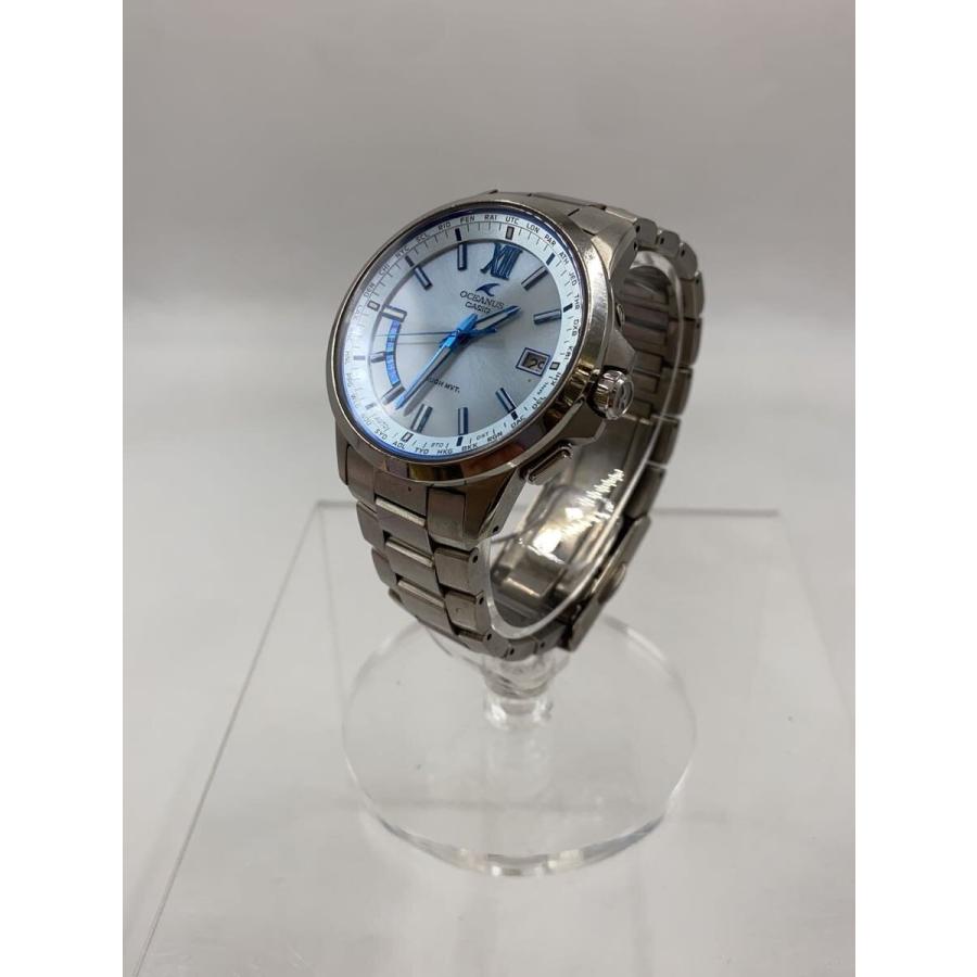 CASIO◇ソーラー腕時計・OCEANUS/アナログ/SLV/GRY// : セカンド