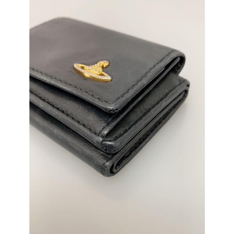Vivienne Westwood◇ヴィンテージ WATER ORB/3つ折り財布/レザー Vivienne Westwood◇ヴィンテージ WATER ORB/3つ折り財布/レザー