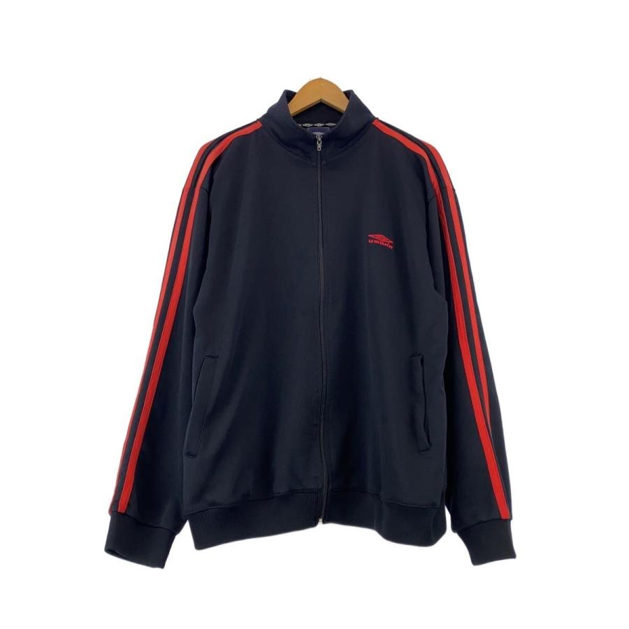 美品 90s アンブロ ロゴ刺繍 トラックジャケット セットアップ ブラック 黒 UMBRO◇90s〜00s/トラックジャケット/ジャージ/ロゴ/刺繍/プリント