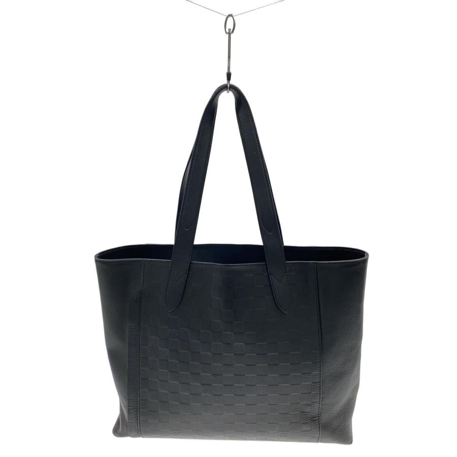 LOUIS VUITTON◇カバ・ヴォワヤージュ_ダミエ・アンフィニ/レザー/BLK