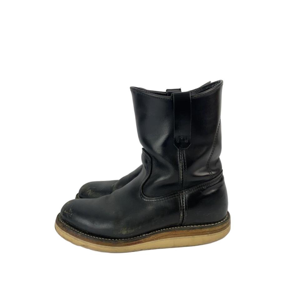 RED WING◇ペコスブーツ/USA製/US8/BLK/レザー/8169 : セカンド