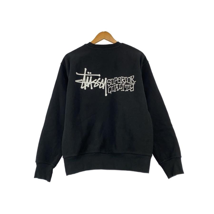 STUSSY◇Superior Quality Crew/スウェット/S/コットン/BLK/1915058