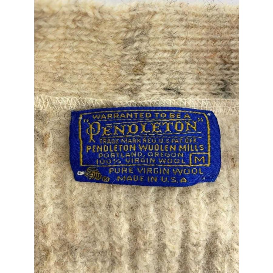 PENDLETON◇70s/カーディガン(厚手)/USA製/M/ウール/BEG/USA製/70s