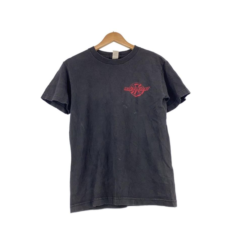 INDEPENDENT◇00s/NHSタグ/Tシャツ/アイアンクロス/S/コットン/BLK