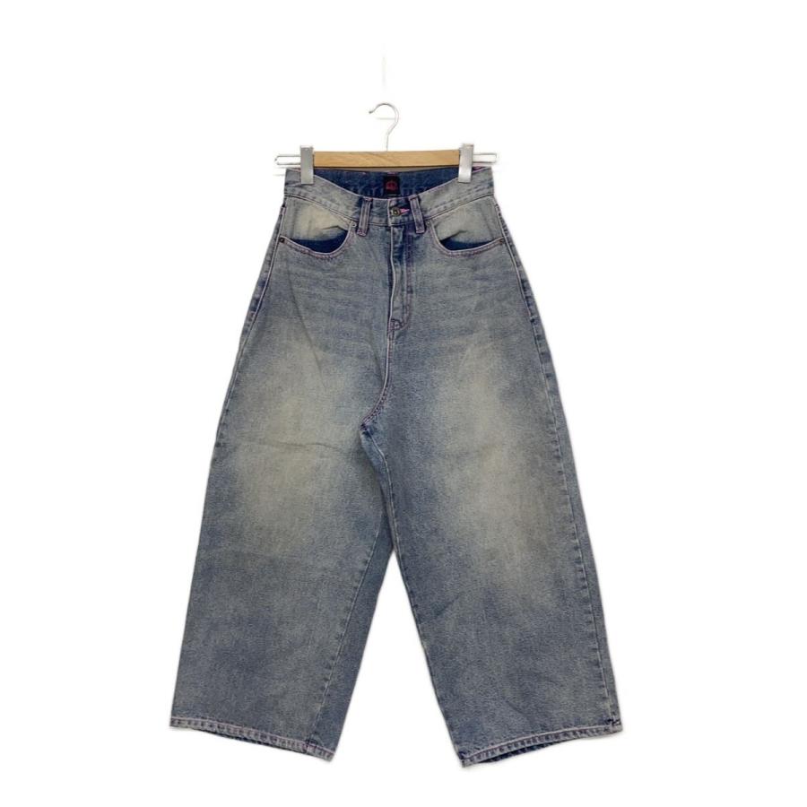 9090girl ロゴバギーデニムパンツ Sサイズ 9090◇Ninety Girl Logo Buggy Denim Pants/ボトム/S/NL0013