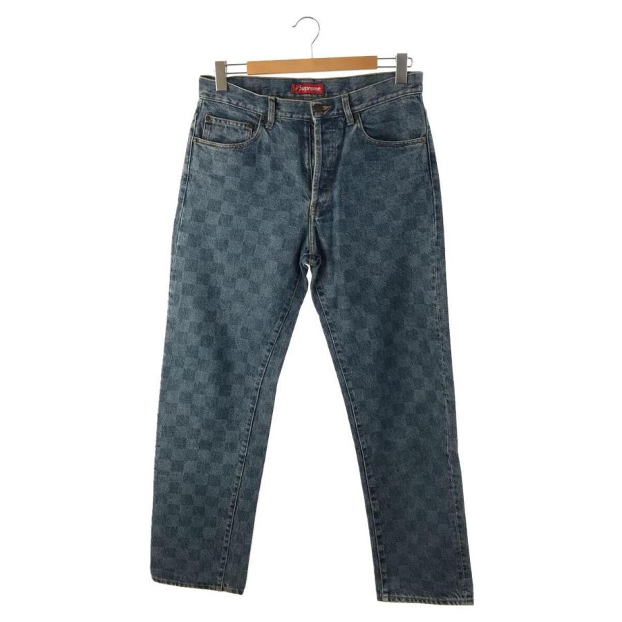 Supreme◇regular jean washed checkerboard/ボトム/30/デニム