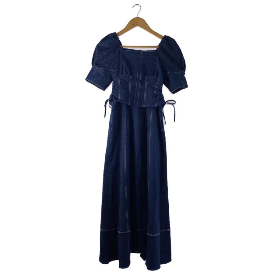Her lip to◇Eze Puff-Sleeve Denim Dress/半袖ワンピース/S/コットン 