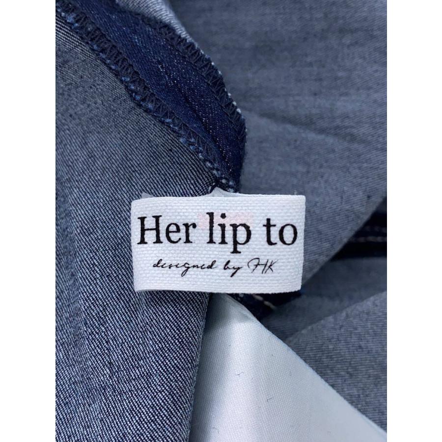 Her lip to◇Eze Puff-Sleeve Denim Dress/半袖ワンピース/S/コットン 