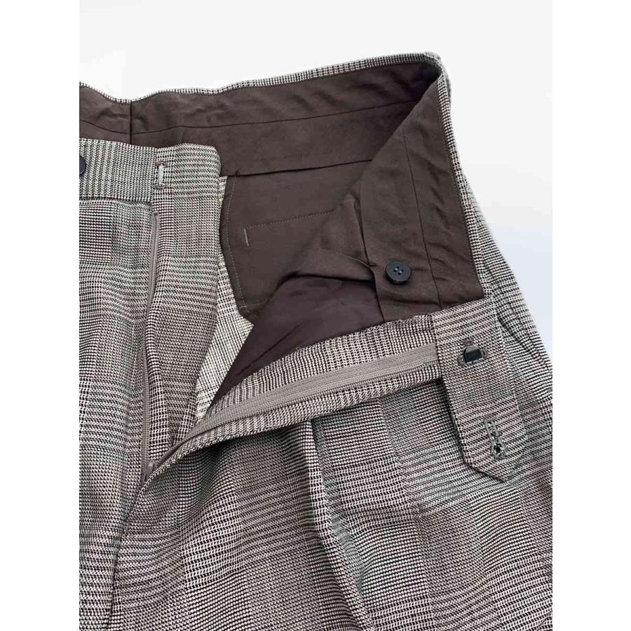 Cale◇WOOL LINEN SILK TROUSERS/スラックスパンツ/4/ウール/BEG/千鳥