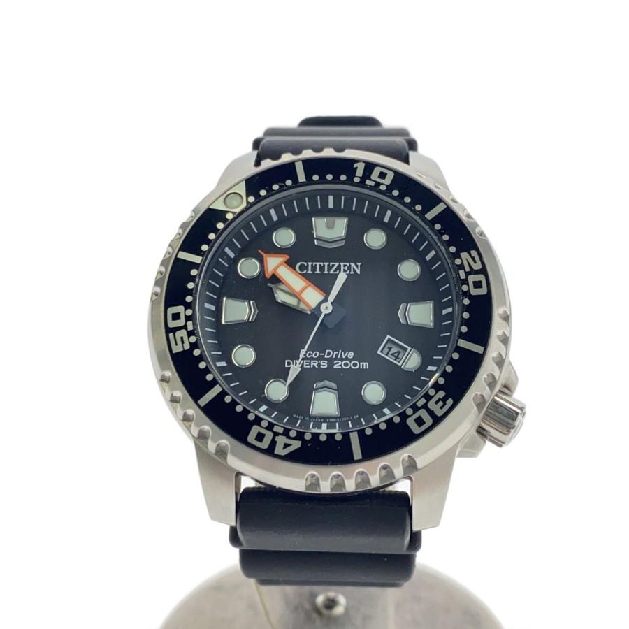 CITIZEN◇ソーラー腕時計/アナログ/ラバー/BLK/BLK/E168-S126126