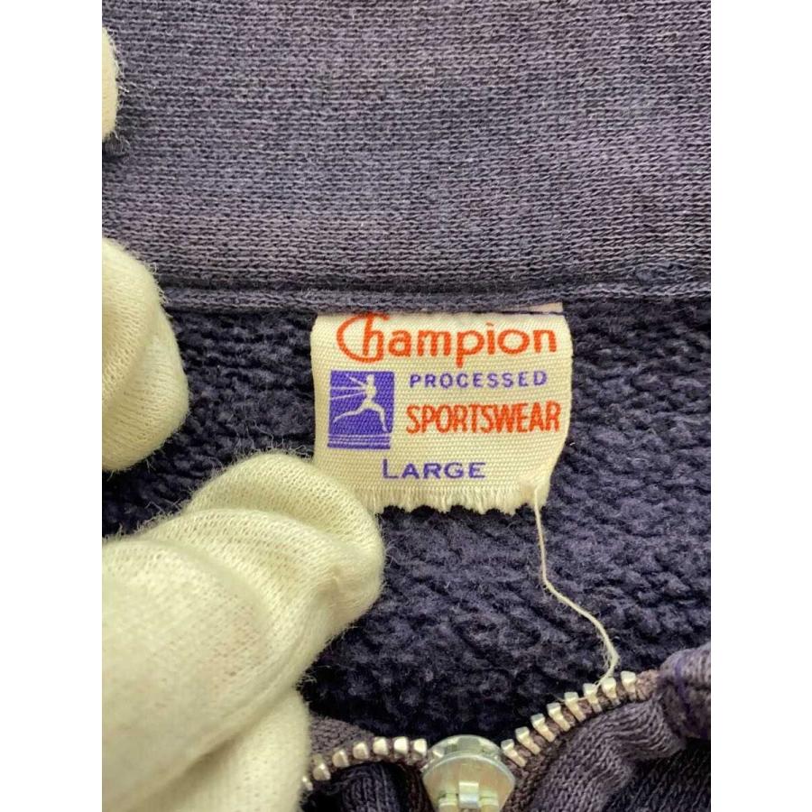 Champion◇小文字ランタグ/50s/茄子紺/ハーフジップ/スウェット/L