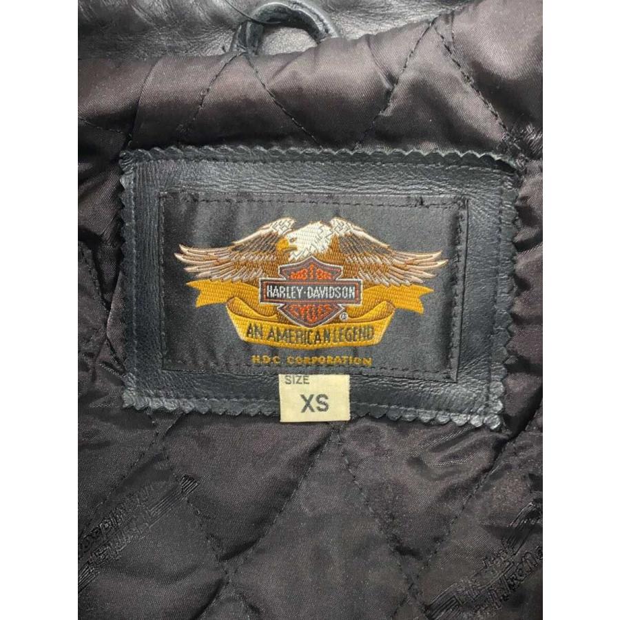 HARLEY DAVIDSON◇シングルライダースジャケット/XS/牛革/BLK/40182