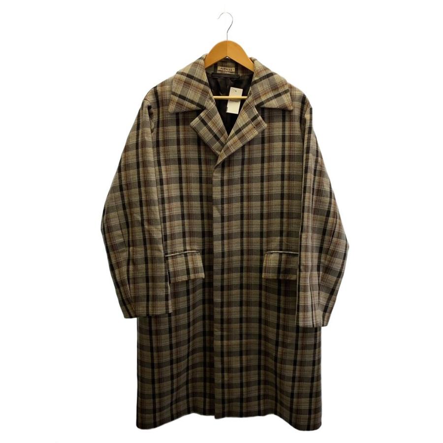 AURALEEチェスターコート美品‼️ AURALEE◇チェスターコート/3/ウール/GRY/チェック : セカンド