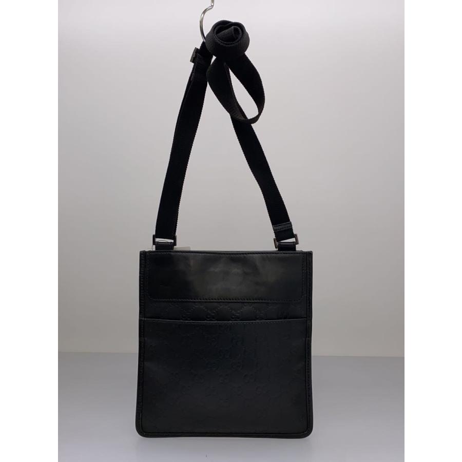 GUCCI◇ショルダーバッグ_グッチシマ/レザー/BLK/ブラック/黒
