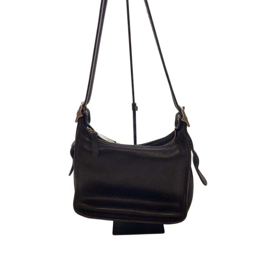 COACH◇オールドコーチ/OLD COACH/ショルダーバッグ/レザー/BLK/無地