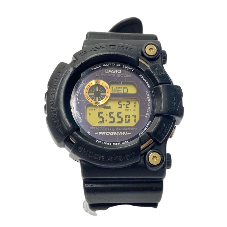 CASIO◇FROGMAN25周年記念モデル/ソーラー腕時計/デジタル/ラバー/BLK