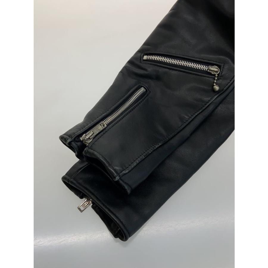 666 Leather Wear◇ダブルライダースジャケット/34/牛革/BLK/無地