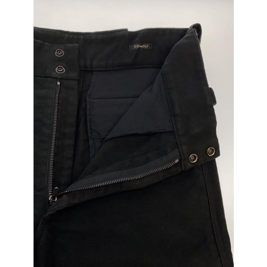 COMOLI◇17AW/モールスキンライダーパンツ/2/コットン/BLK/無地