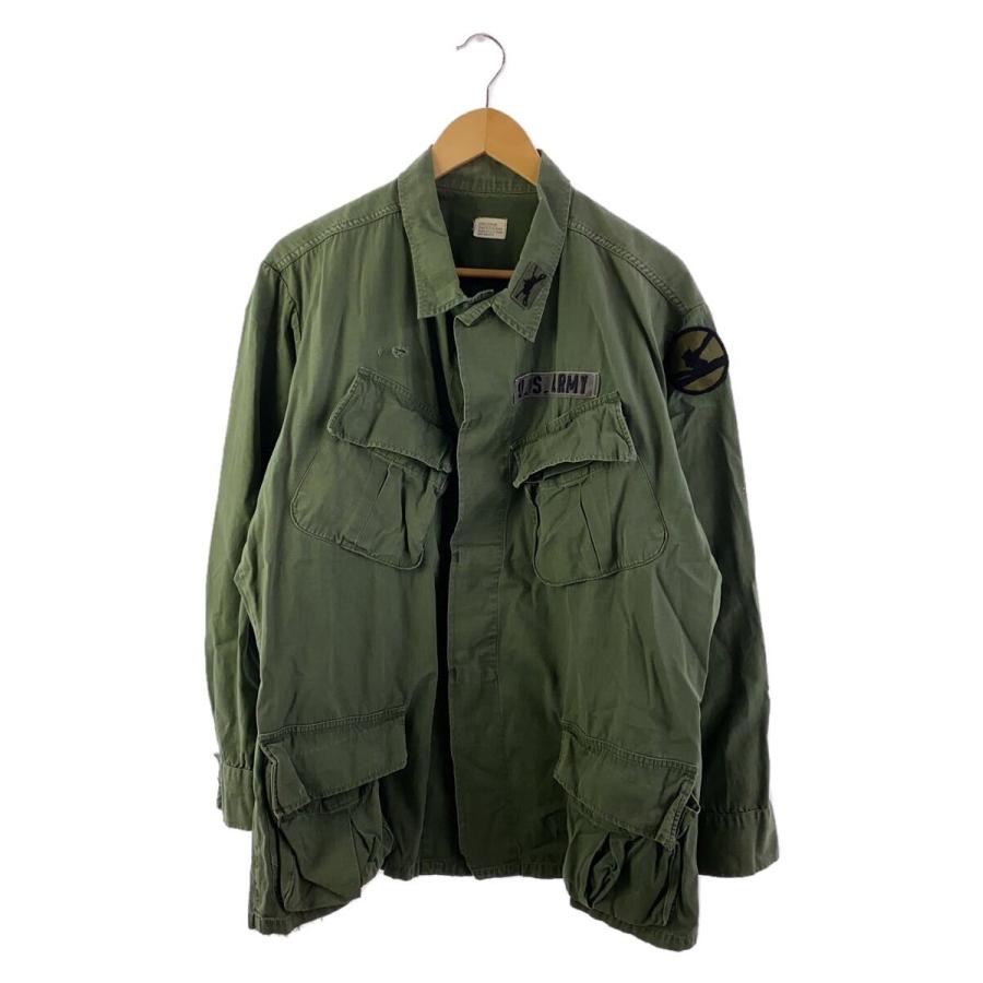 米軍実物　ジャングル￼ファティーグ　M ミリタリージャケット　ロゴ　刺繍　70s US.ARMY◇ジャングルファティーグ/4TH/60s//ミリタリージャケット/L