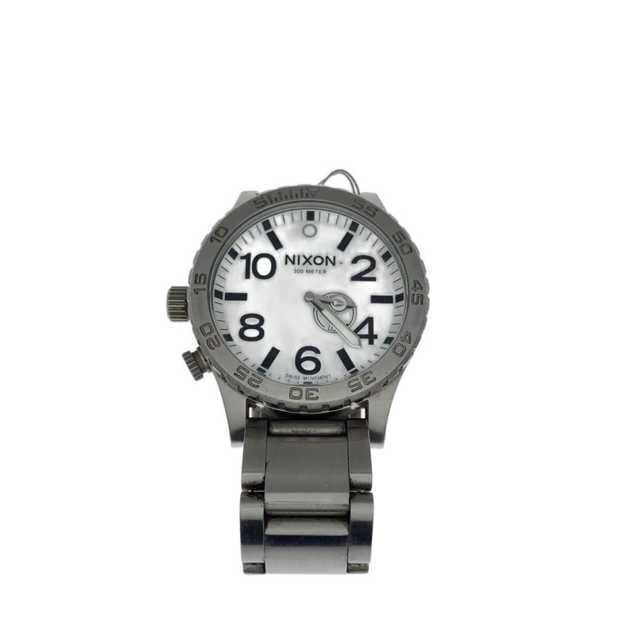 NIXON◇クォーツ腕時計/アナログ/ステンレス/WHT/SLV/THE51-30