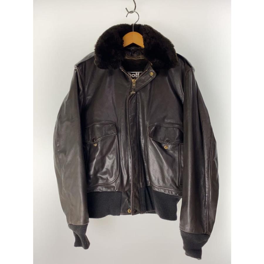 Schott◇レザージャケット・ブルゾン/40/レザー/BRW/184SM : セカンド