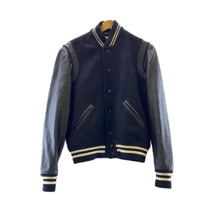 SAINT LAURENT◇Teddy Jacket/エディ期/スタジャン/46/ウール/BLK