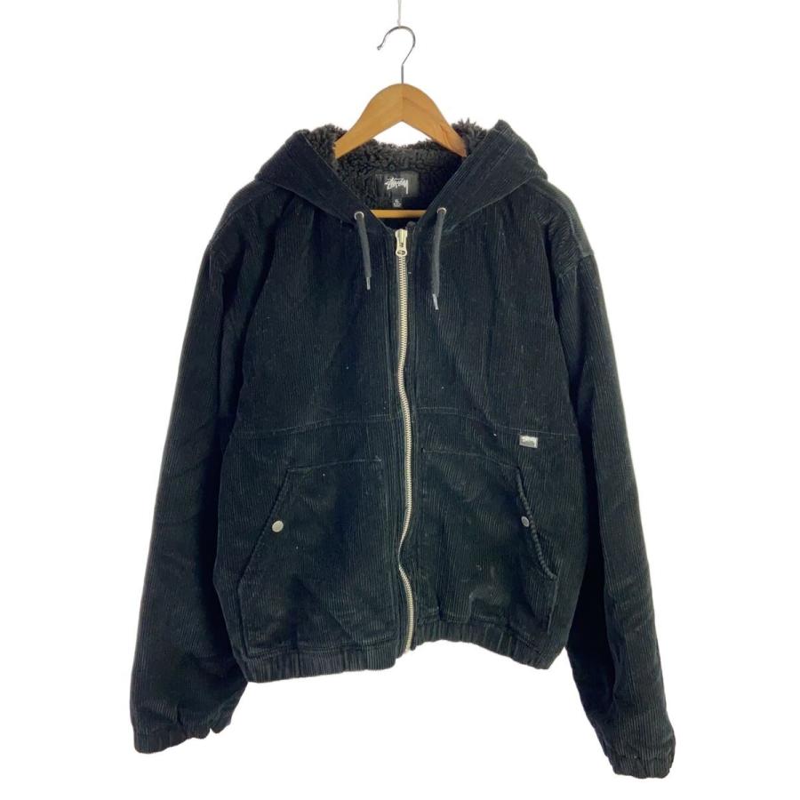 STUSSY◇ジャケット/XL/ポリエステル/BLK/115605 : セカンドストリート