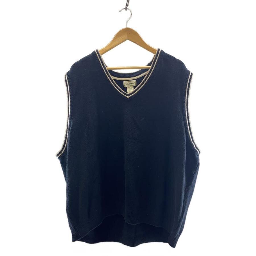 L.L.Bean◇ニットベスト(厚手)/XXL/コットン/BLK : セカンドストリート