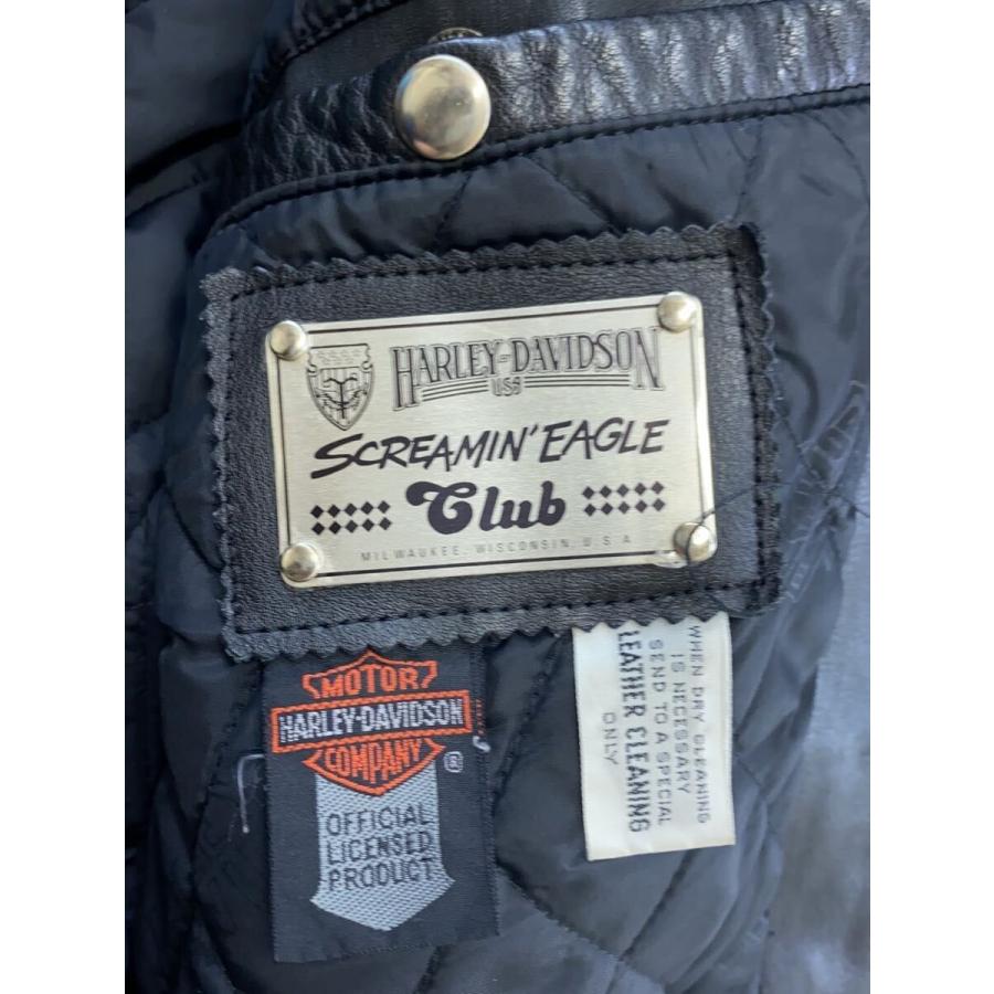 HARLEY DAVIDSON◇ダブルライダースジャケット/38/レザー/BLK