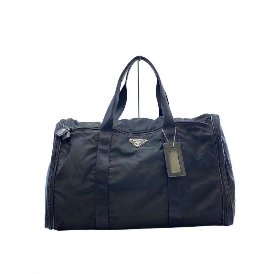 美品 PRADA ボストンバッグ 大容量 ハンドバッグ ナイロン ブラック PRADA◇ボストンバッグ/ナイロン/BLK/無地// : セカンドストリート