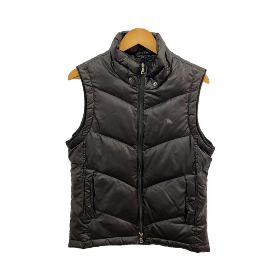 BURBERRY BLACK LABEL◇ダウンベスト/L/ポリエステル/BLK/無地/BMP27