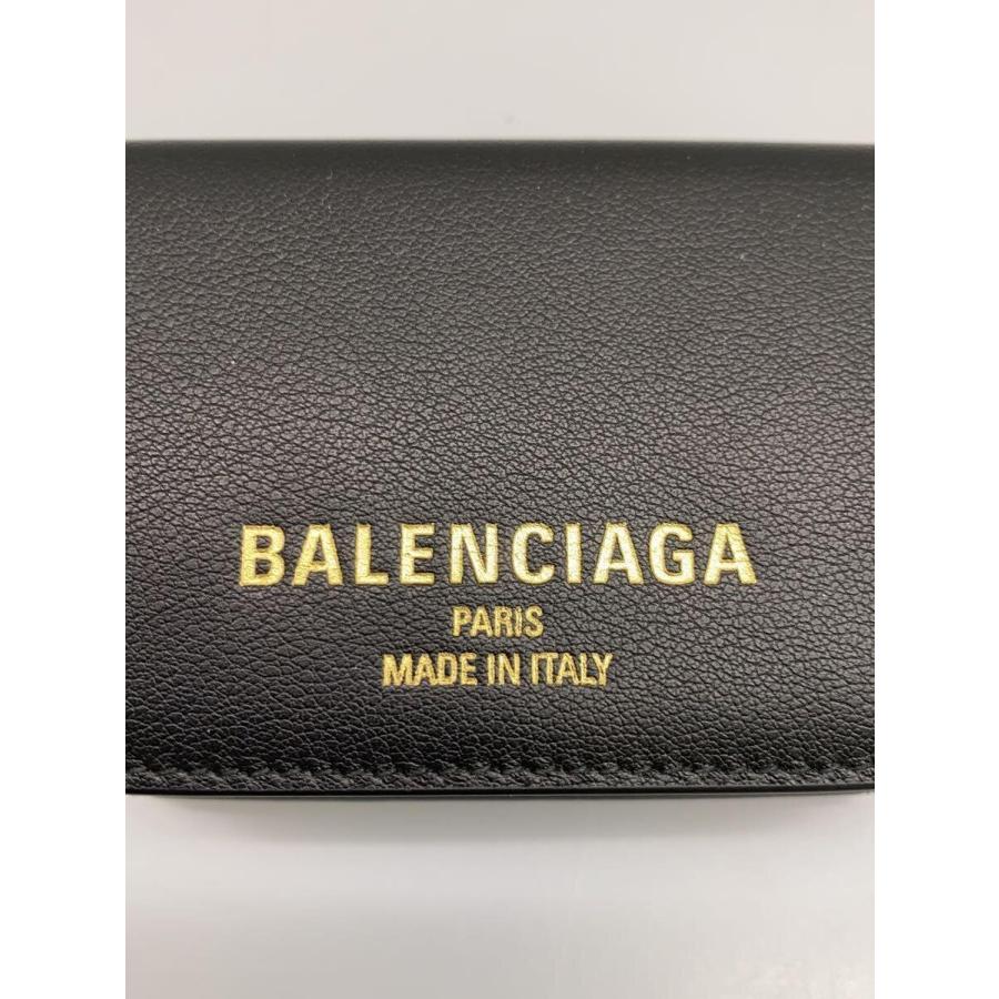 BALENCIAGA◇3つ折り財布/レザー/BLK/無地/メンズ/810904 : セカンド