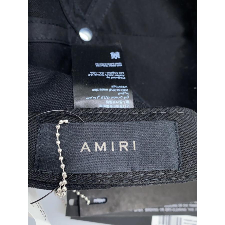 AMIRI◇STAGGERED AMIRI CANVAS/キャップ/--/コットン/BLK/無地/メンズ