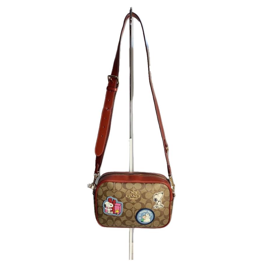 COACH◇×PEANUTS/スヌーピー/ショルダーバッグ/レザー/BRW/CF304 