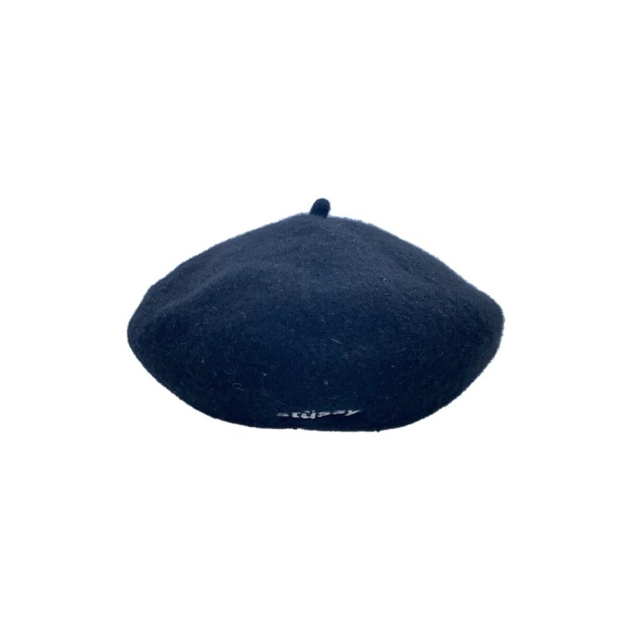 STUSSY◇ARREN FELT BERET/ベレー帽/S/ウール/BLK/無地/レディース