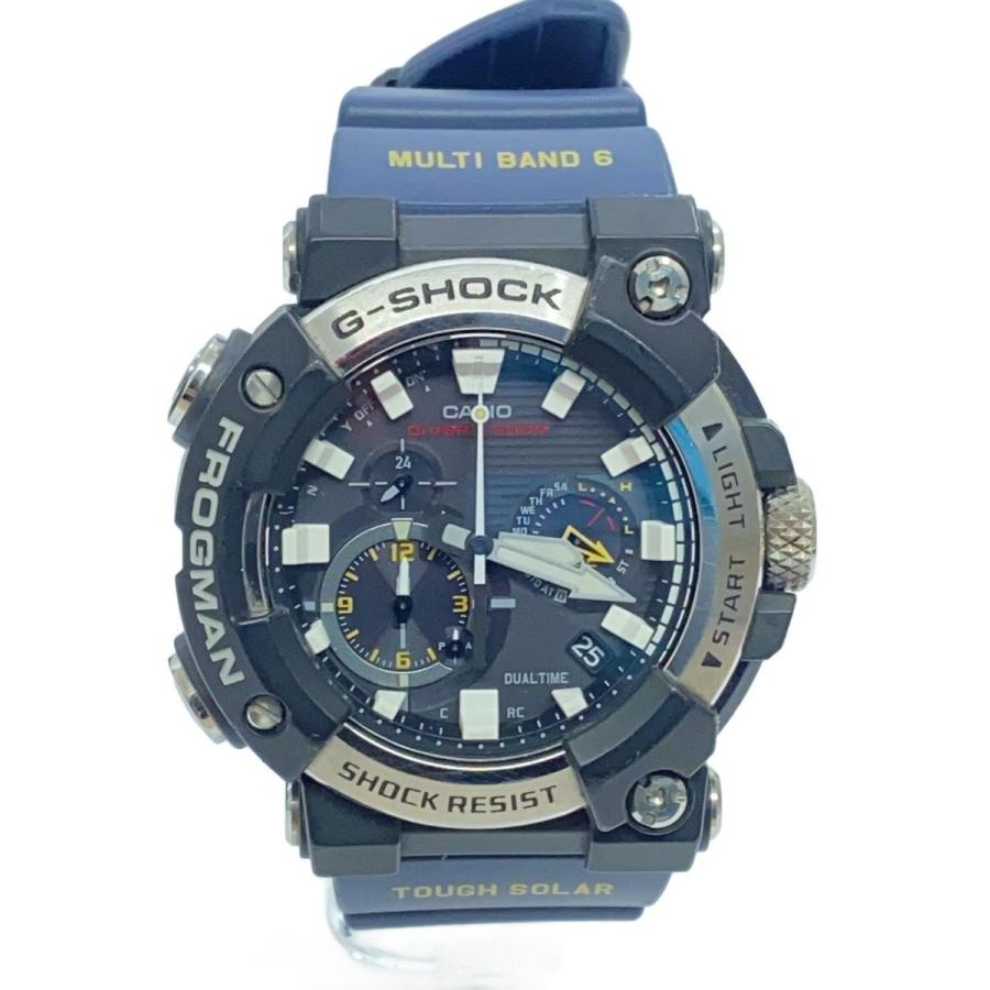 CASIO◇G-SHOCK/クォーツ腕時計/アナログ/ラバー/BLK/NVY/GWF-A1000