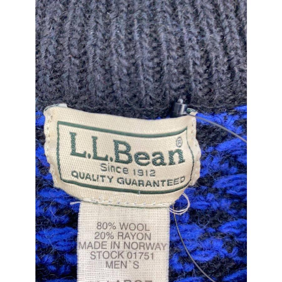 L.L.Bean◆バーズアイニット/ニット・セーター(厚手)/XL/ウール/BLK/総柄