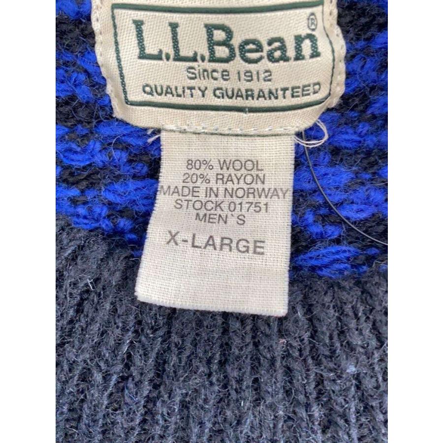 L.L.Bean◆バーズアイニット/ニット・セーター(厚手)/XL/ウール/BLK/総柄