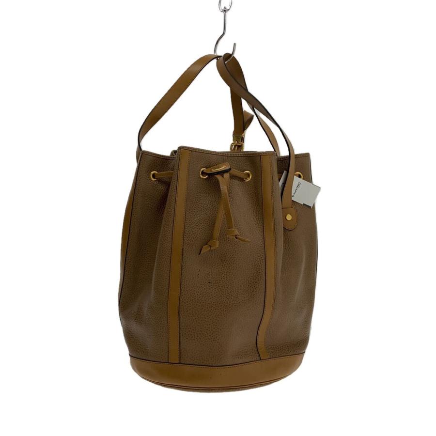 Christian Dior◇ショルダーバッグ/レザー/BRW/巾着/キズあり