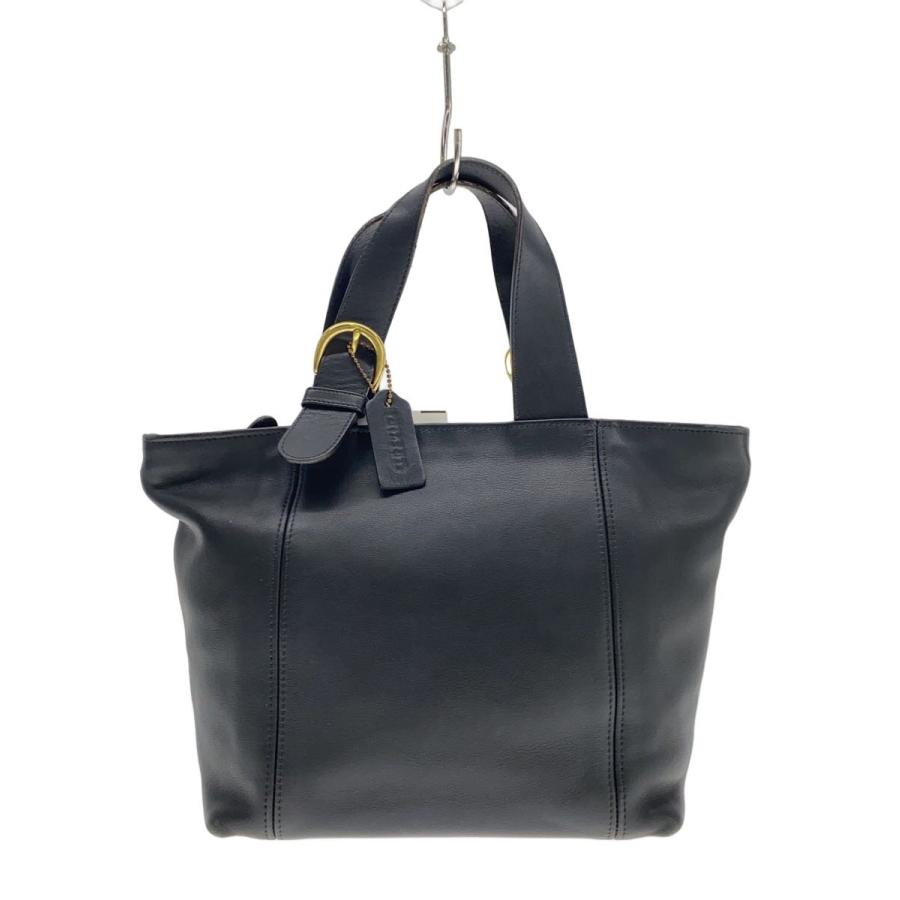 COACH◇OLD COACH WAVERLY BAG トートバッグ/レザー/BLK/無地/4133