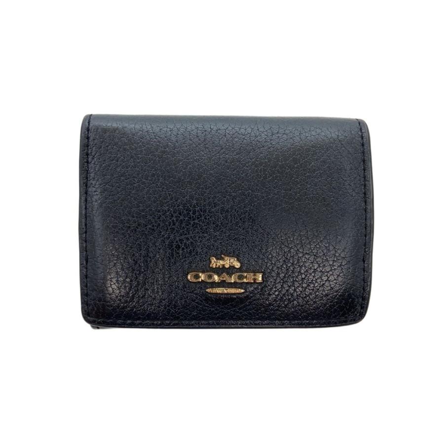 ★新品未使用★COACH 三つ折り財布 88666ブラックレザー COACH◇3つ折り財布/オリガミ スモール トライフォールド/レザー/BLK