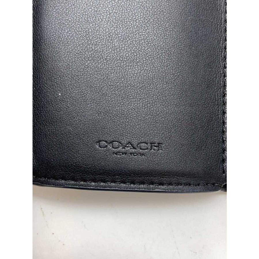 COACH◇3つ折り財布/オリガミ スモール トライフォールド/レザー/BLK