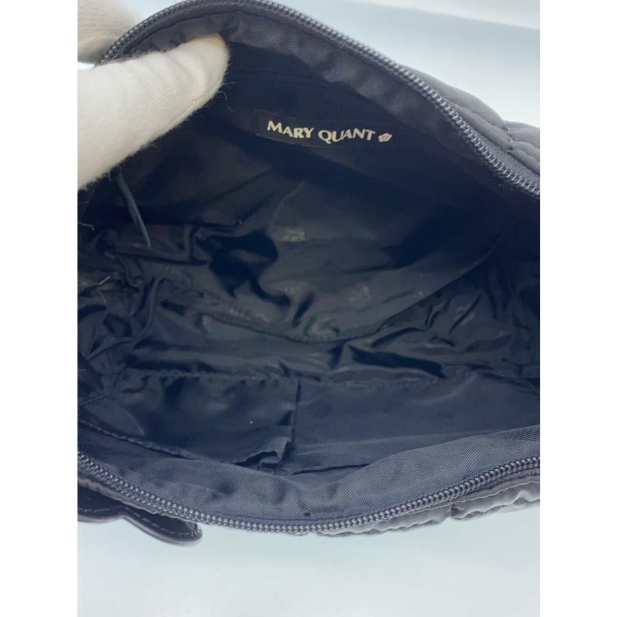 MARY QUANT◇ショルダーバッグ/ナイロン/BLK/無地/キルティング