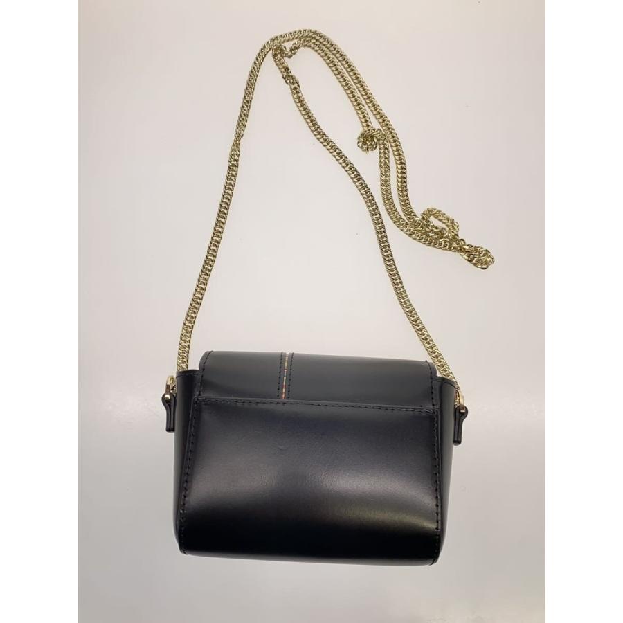 Paul Smith◇ショルダーバッグ/レザー/BLK/シグネチャーストライプ