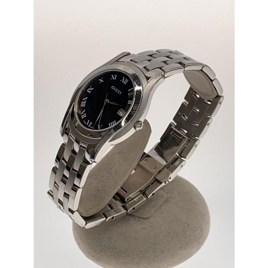 GUCCI◇腕時計/アナログ/ステンレス/BLK/SLV/5500M// : セカンド