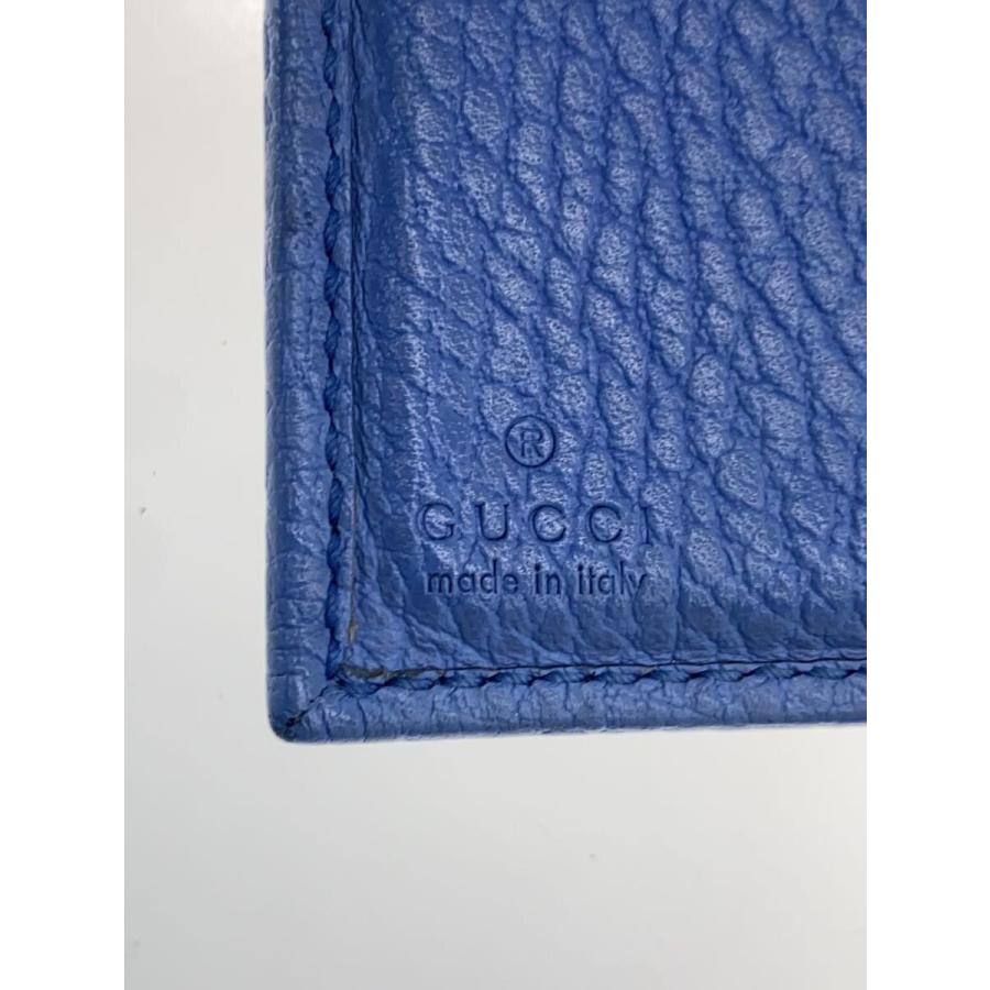 GUCCI◇3つ折り財布_GGマーモント/レザー/BLU/レディース : セカンド