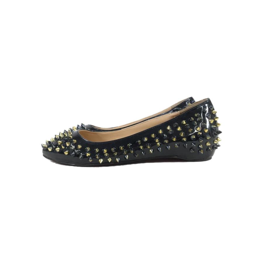 Christian Louboutin◇スタッズ/フラットパンプス/37/BLK Christian Louboutin◇スタッズ/フラットパンプス/37/BLK