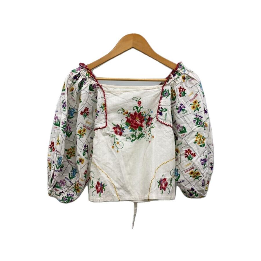 クレストフラワー刺繍ブラウス Freada◇フラワー刺繍ブラウス/ブラウス/one/コットン/232-3013